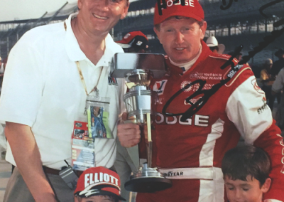 Mark and his son, with Bill Elliott and Chase Elliott